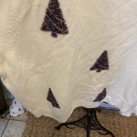ASOS Minimalist Sparkly Tinsel Christmas Tree Sweater LS 24 Oversized - Picture 7 of 8